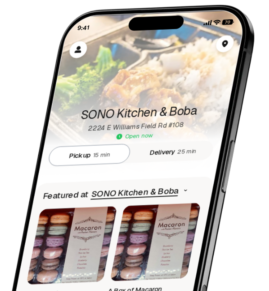 SONO Kitchen & Boba app preview